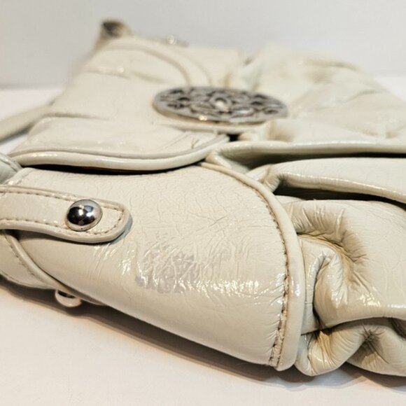 Steve Madden To-Talli Patent White So Soft Shoulder Bag with Silver Chain Strap - Picture 6 of 14